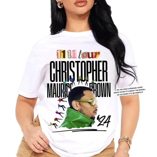 Chris Tee, Brown Fans Shirt, Vintage CB T-Shirt, Brown 11 11 Tour T-Shirt, Brown Concert Shirt, Cotton Round Neck Tee, Unisex T-shirt for Men and Women, Full Color, Menswear, Womenswear Top Crewneck Tshirt