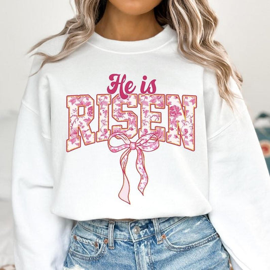 Christian Easter Coquette , He is Risen , Pink Floral Chinoiserie Easter , Easter Varsity , Pink Toile Easter Jesus...