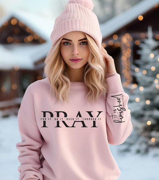 Christian Pray Sweatshirt,Pray On It Pray Over It Shirt,Prayer Shirt,Trendy Christian Sweatshirt, Boho Faith...