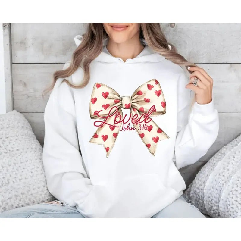 Christian Valentines Shirt, Loved John 3:16 Shirt, Retro Valentine Hoodie, Valentines Day, Bible Verse, Xoxo Checkered...