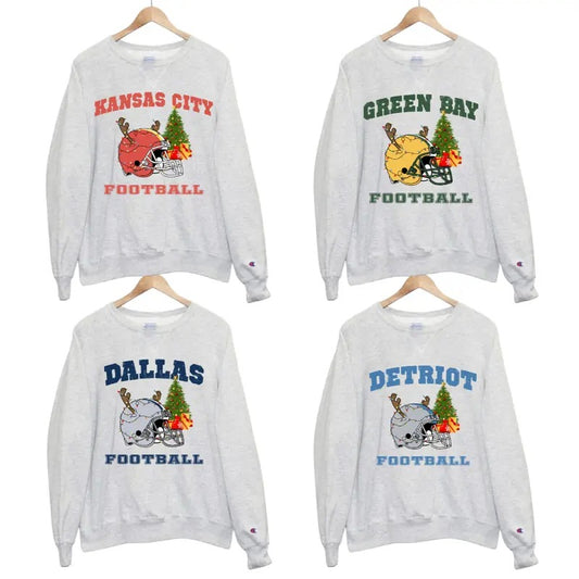 Christmas All Teams Football Sweatshirt, Unisex Crewneck Sport Classic Shirt All Teams Football, Christmas Shirt Football