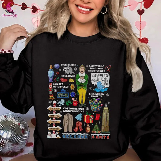 Christmas Buddy Elf Movie Sweatshirt, Elf Movie Quote Shirt, Buddy the Elf Shirt, Elf Christmas Movie Shirt, Buddy the Elf Cotton Crewneck