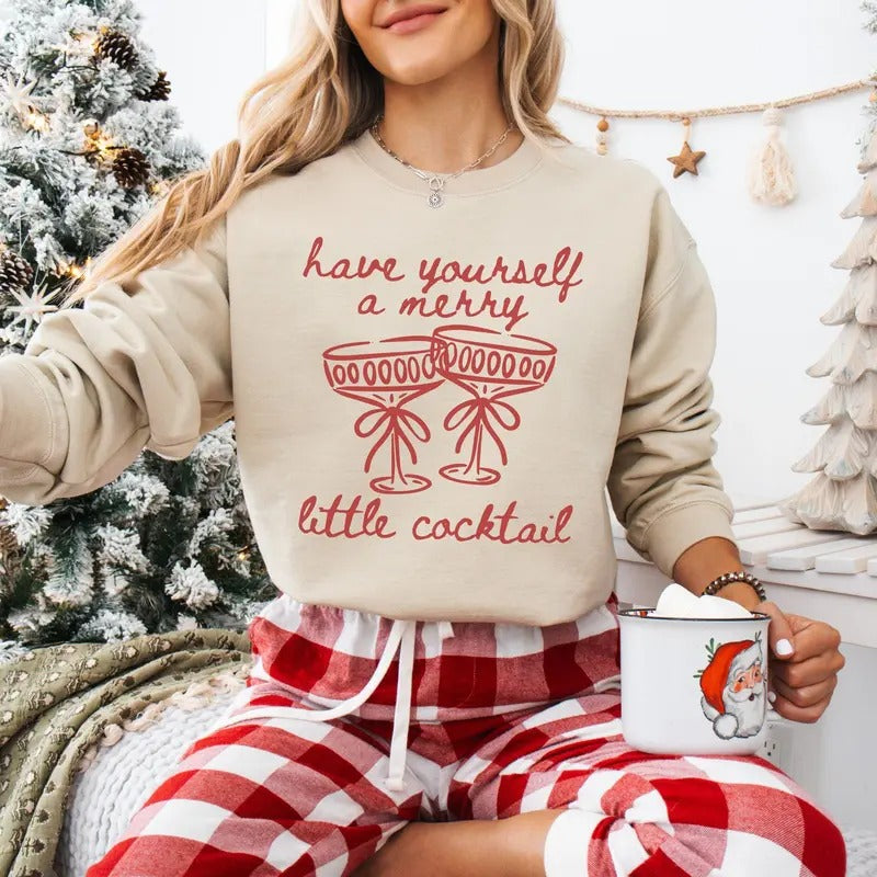 Christmas Cocktail Sweatshirt, Christmas Martini Sweatshirt, Christmas Drink Sweater, Cocktail Club, Espresso Martini...
