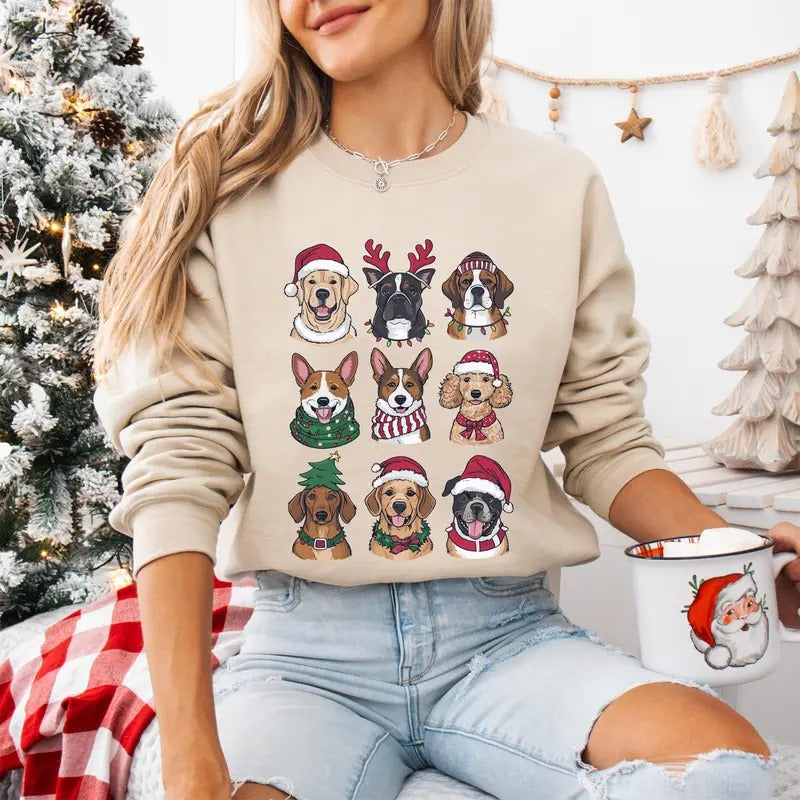 Christmas Dog Sweatshirt, Dog Owner Christmas Gift, Christmas Shirt, Gift for Dog Lover, Holiday Sweater, New Year Shirt...