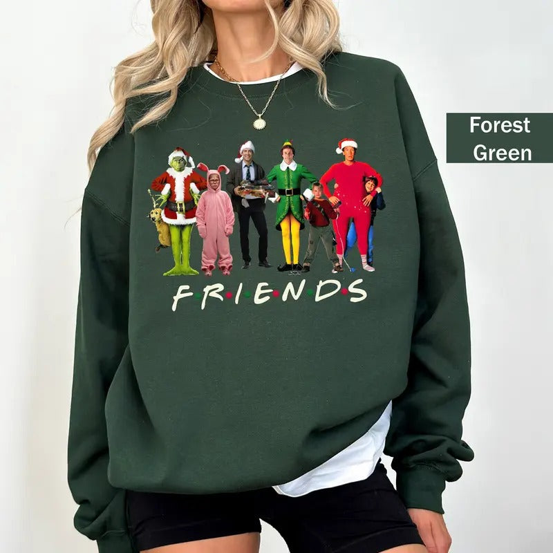 Christmas Friends Sweatshirt, Christmas Movie Watching Shirt, Funny Christmas Family Tee,  Xmas Gifts