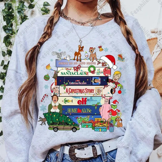 Christmas Friends tshirt,sweatshirt,hoodie Bundle, Christmas Movies sweatshirt, 90s Christmas hoodie, Christmas Design, VHS Tapes, 90s VHS tshirt