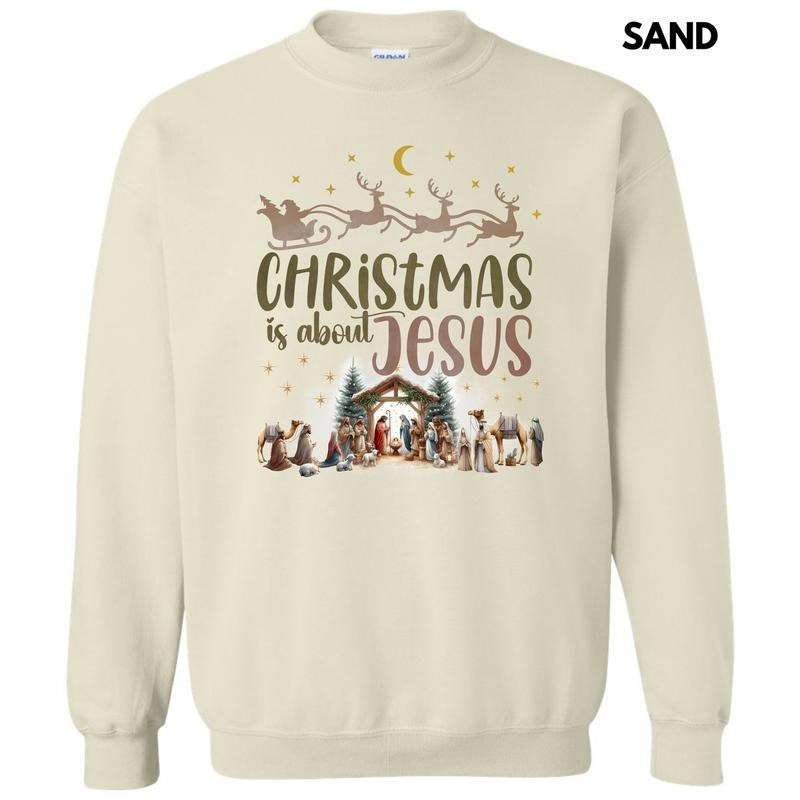 Christmas Is About Jesus Sweatshirt 'NLB' T-Shirts, Hoodie | InkThreadWorks.com