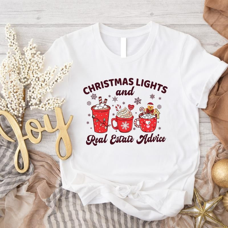 Christmas Light Real Estate Advice Shirt, Christmas Realtor Gift Tee, Real Estate Xmas Shirt, Realtor Winter Holiday...