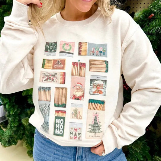 'Christmas Matchboxes' Crewneck Sweatshirt