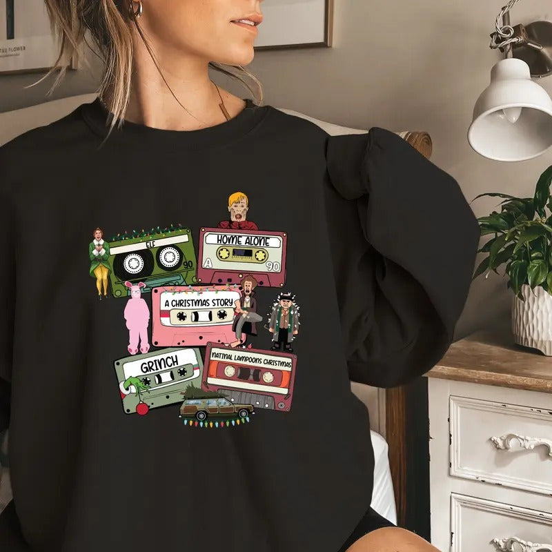 Christmas Movie Shirt, Christmas Movies Characters Hoodie, Christmas Song Sweatshirt,  Christmas Vintage Movie t-shirt, Christmas Gift