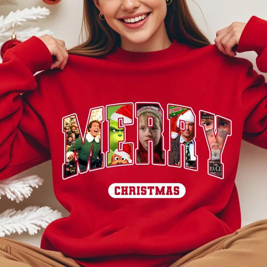 Christmas Movie Sweatshirt, Merry Christmas Shirt, Merry 90s Movies Shirt, Holiday Movie, Christmas Story , Unisex Long Sleeve Crewneck