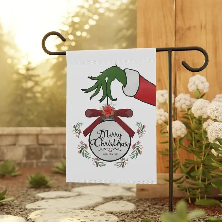Christmas Santa 2 Garden Flag T-Shirts, Hoodie, Sweatshirt | InkThreadWorks.com