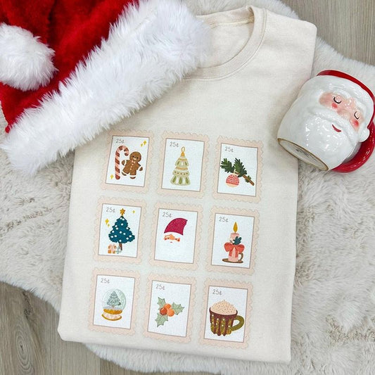 'Christmas Stamps' Crewneck Sweatshirt
