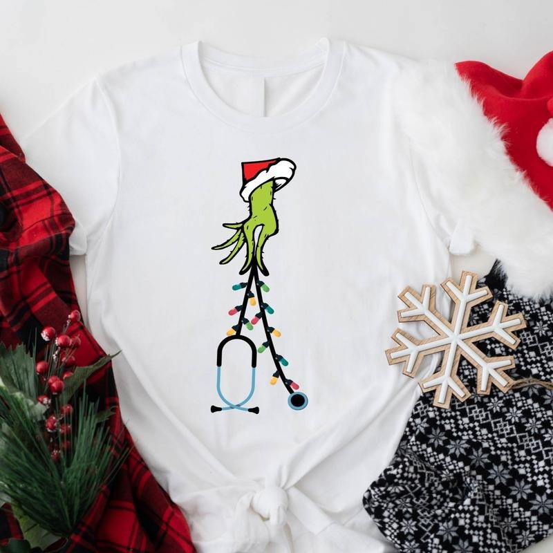 Christmas Stethoscope Shirt, Matching Hospital Staff Doctor T-Shirt, Nurse X-mas Party Gift Tee, Nursing School Tee,...