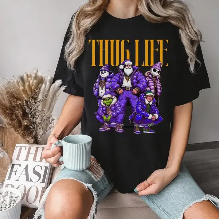 Christmas Thuglifeee Shirt, Christmas Shirt, Santa Christmas Shirt Hoodie, Sweatshirt | InkThreadWorks.com