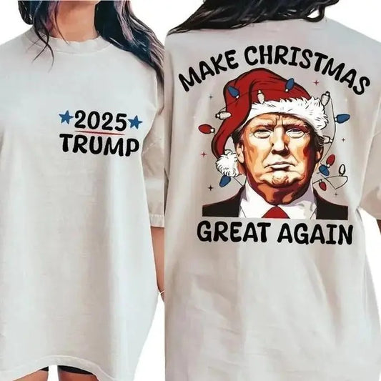 Christmas Trump Hoodie , Crewneck Sweatshirt And T-shirt, President Trump , Trump 2024 , Trump Xmas , for her , for him...