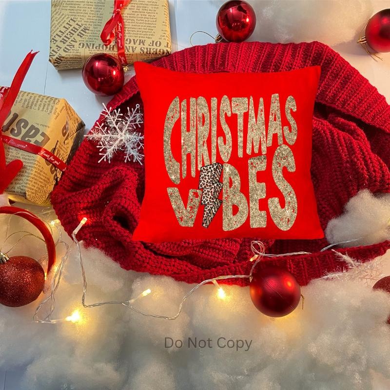 Christmas Vibes DTF Transfer ONLY - This is NOT a T Shirt Hoodie, Sweatshirt | InkThreadWorks.com