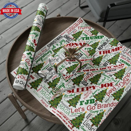 Christmas Word Wrap Trump Gift Wrap for Gifts Christmas - Let's Go Brandon Gift Wrap T-Shirts, Hoodie, Sweatshirt