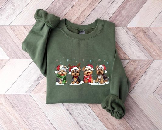 Christmas Yorkshire Terrier Sweatshirt, Christmas Dog T-Shirt, Yorkie Christmas Shirt, Dog Christmas Tees, Gift Shirt,...