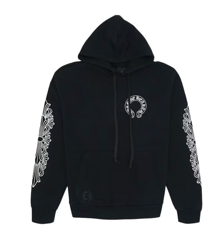 Chrome Hearts Horse Shoe Floral Hoodie Men's Black(CHHE-HD010) Men's SizesS-XL T-Shirts, Sweatshirt | InkThreadWorks.com