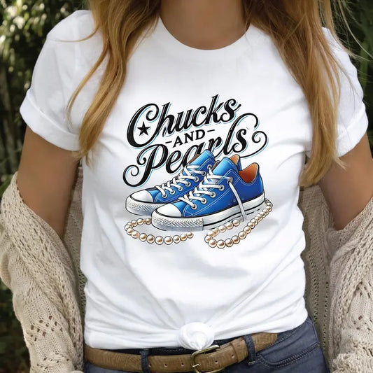 Chucks and Pearls Shirt, Kamala Harris Style Shirt, Vice President Shirts, Kamala Support Shirt, Inauguration Shirt,...