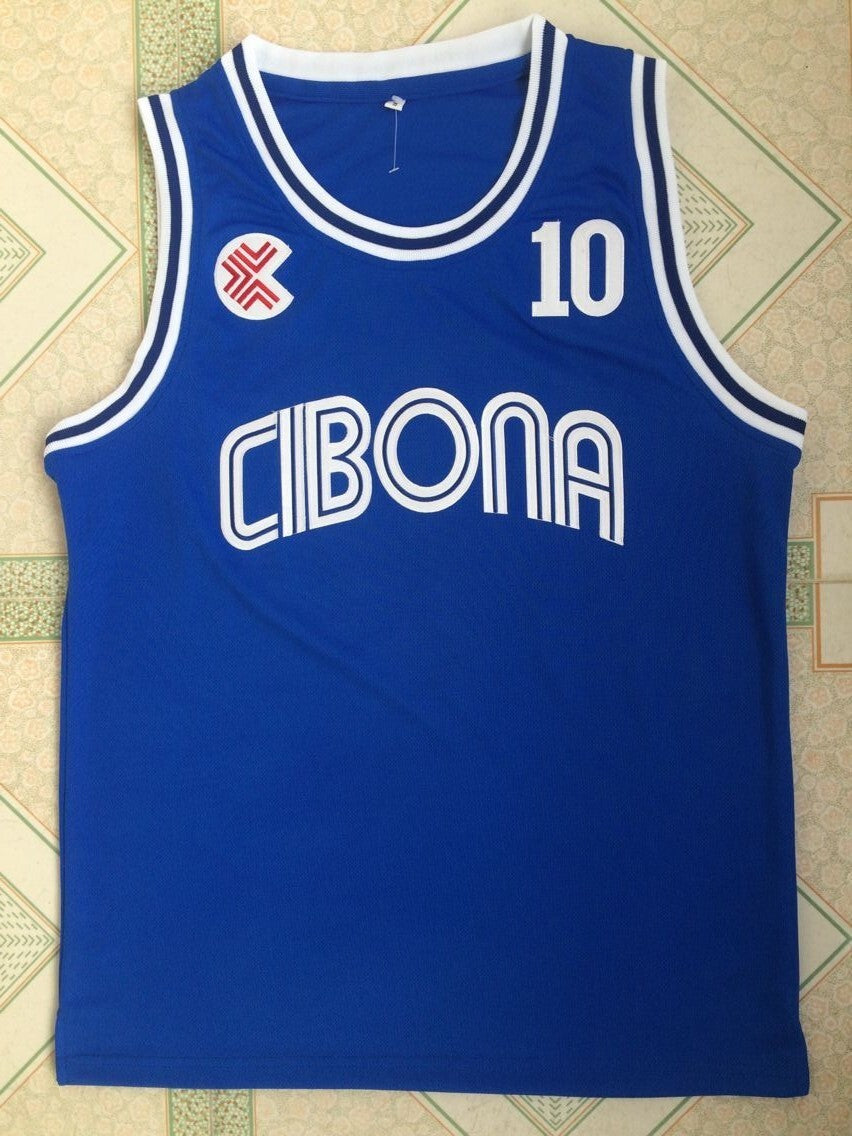 Cibona #10 Drazen Petrovic BC Cibona10 # Blue Jersey Style 1