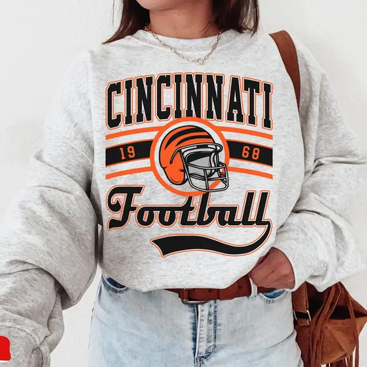 Cincinnati Football Crewneck Sweatshirt ,Sweater ,Cincinnati Sweatshirt ,Cincinnati Game Day, Cincinnati Fan Gifts ,Sunday Football ,Game Day ,Basic Sweater ,Trendy ,Cute ,Street ,Streetwear ,Unisex ,Underwear ,Pullover ,Crewneck ,Trending ,Casual ,Simple