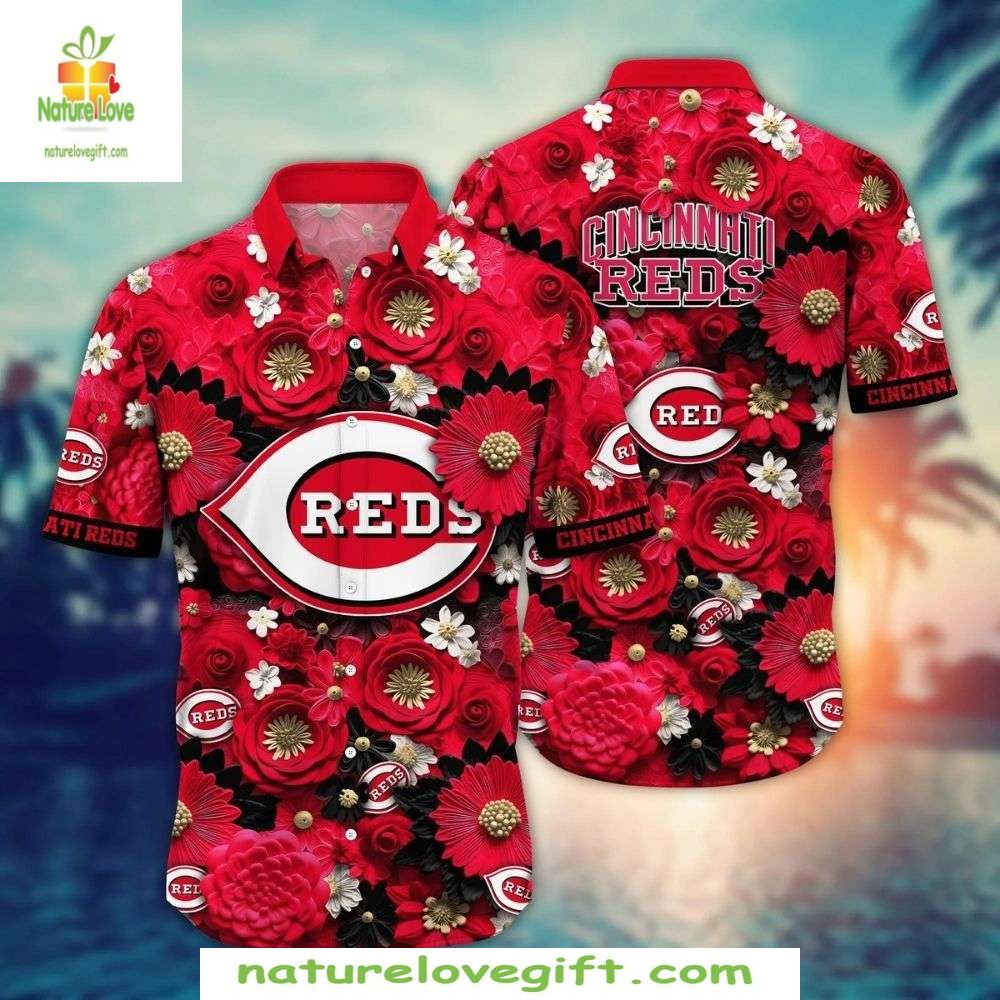 Cincinnati Reds Hawaiian Shirt MLB Floral Baseball Apparel 94P060IX