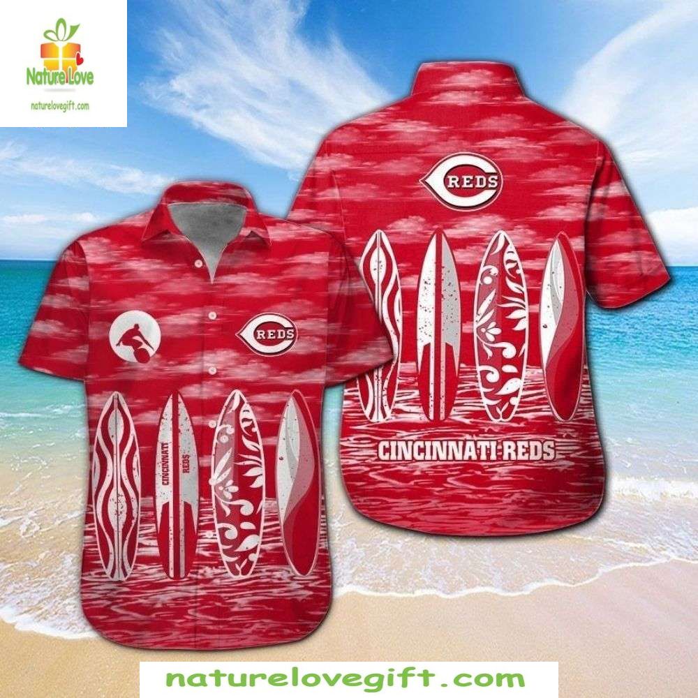 Cincinnati Reds Hawaiian Shirt Surf Turf MLB Baseball Apparel G0EYHDFE