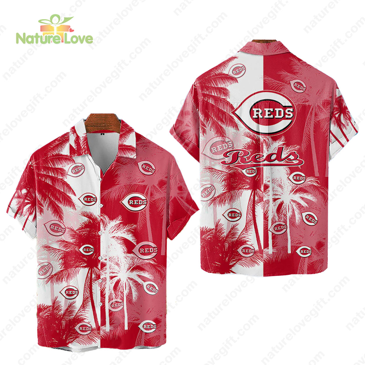 Cincinnati Reds Tropical Palm Trees MLB Hawaiian Shirt
