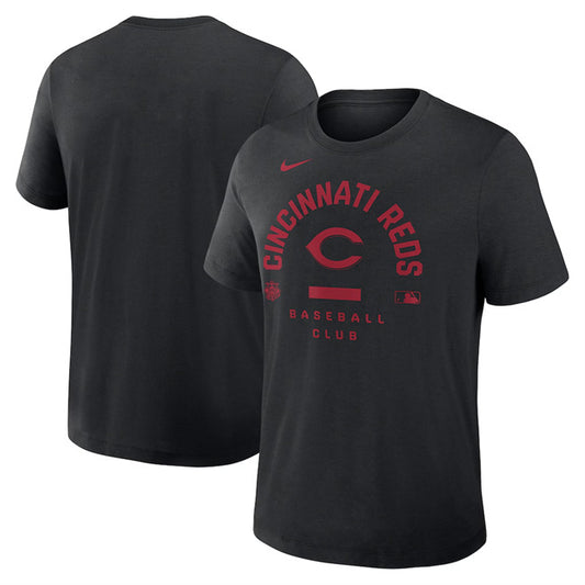 Cincinnati Reds Black Collection Early Work Tri-Blend Dri-FIT T-Shirt