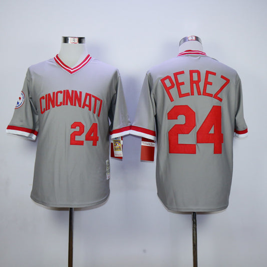 Cincinnati Reds #24 Reds 24 Gray Retro
