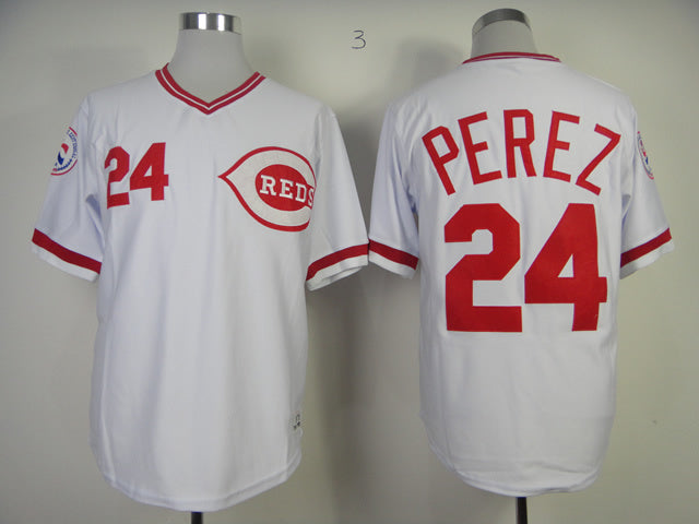 Cincinnati Reds #24 Reds 24# White Retro 1976