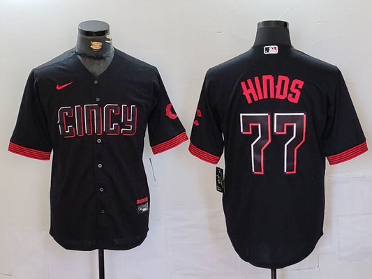 Cincinnati Reds #77 Rece Hinds Reds City Adult Style 5