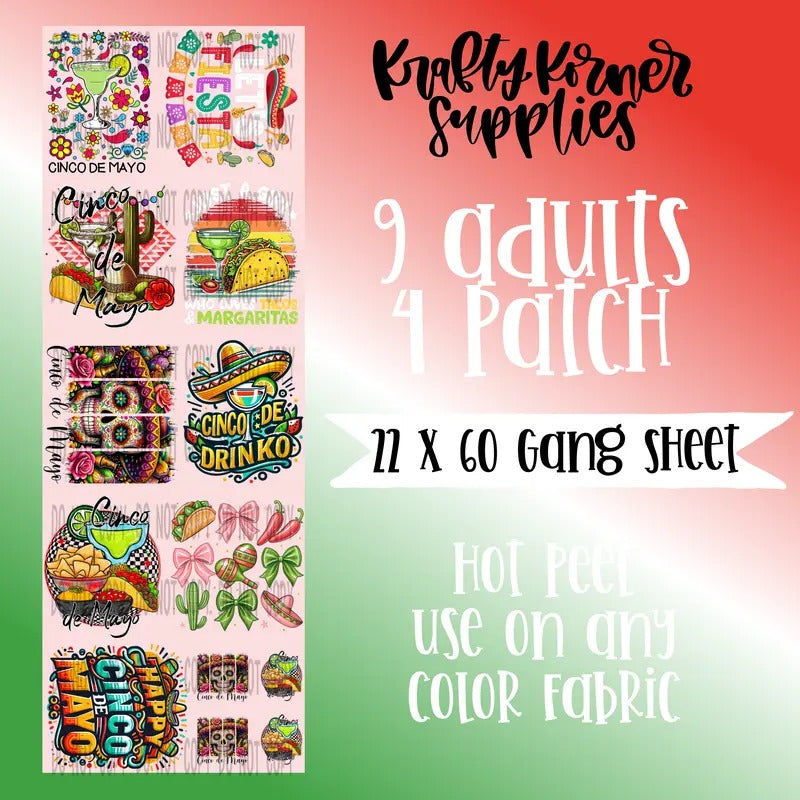 Cinco De Mayo DTF Transfer Gang Sheet, 22 x 60 T-Shirts, Hoodie, Sweatshirt | InkThreadWorks.com