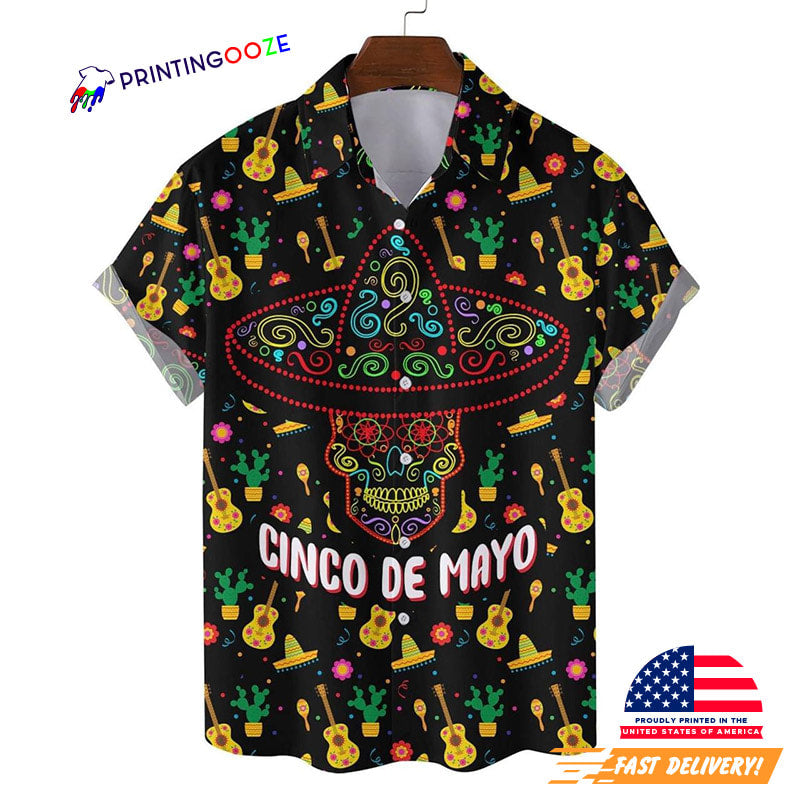 Cinco De Mayo Neon Skull Culture Hawaiian Shirt