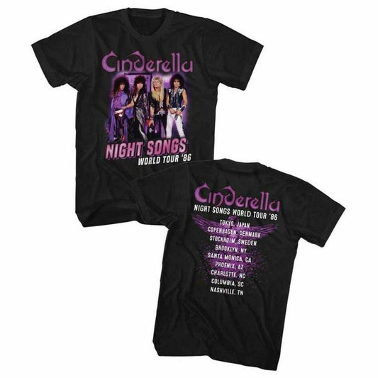 Cinderella Rock Band T-shirt, Night Songs World Tour '86 Shirt