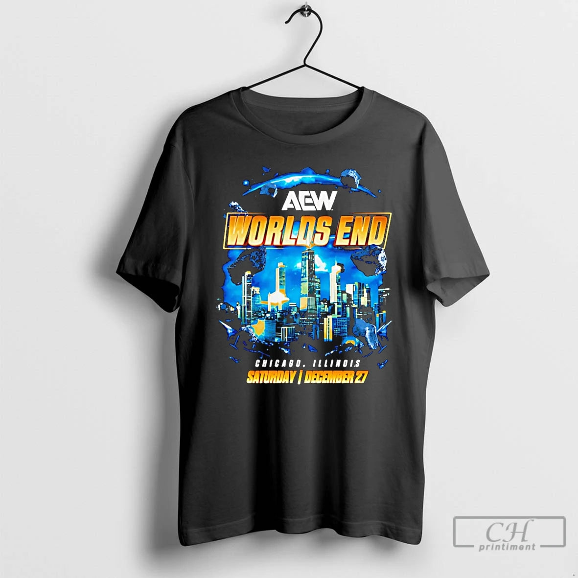 Classic Aew Worlds End 2025 Event City Skyline T-Shirts, Hoodie, Sweatshirt | InkThreadWorks.com