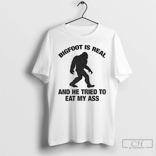 Classic Bigfoot Is Real And He Tried To Eat My Ass T-Shirts, Hoodie, Sweatshirt | InkThreadWorks.com
