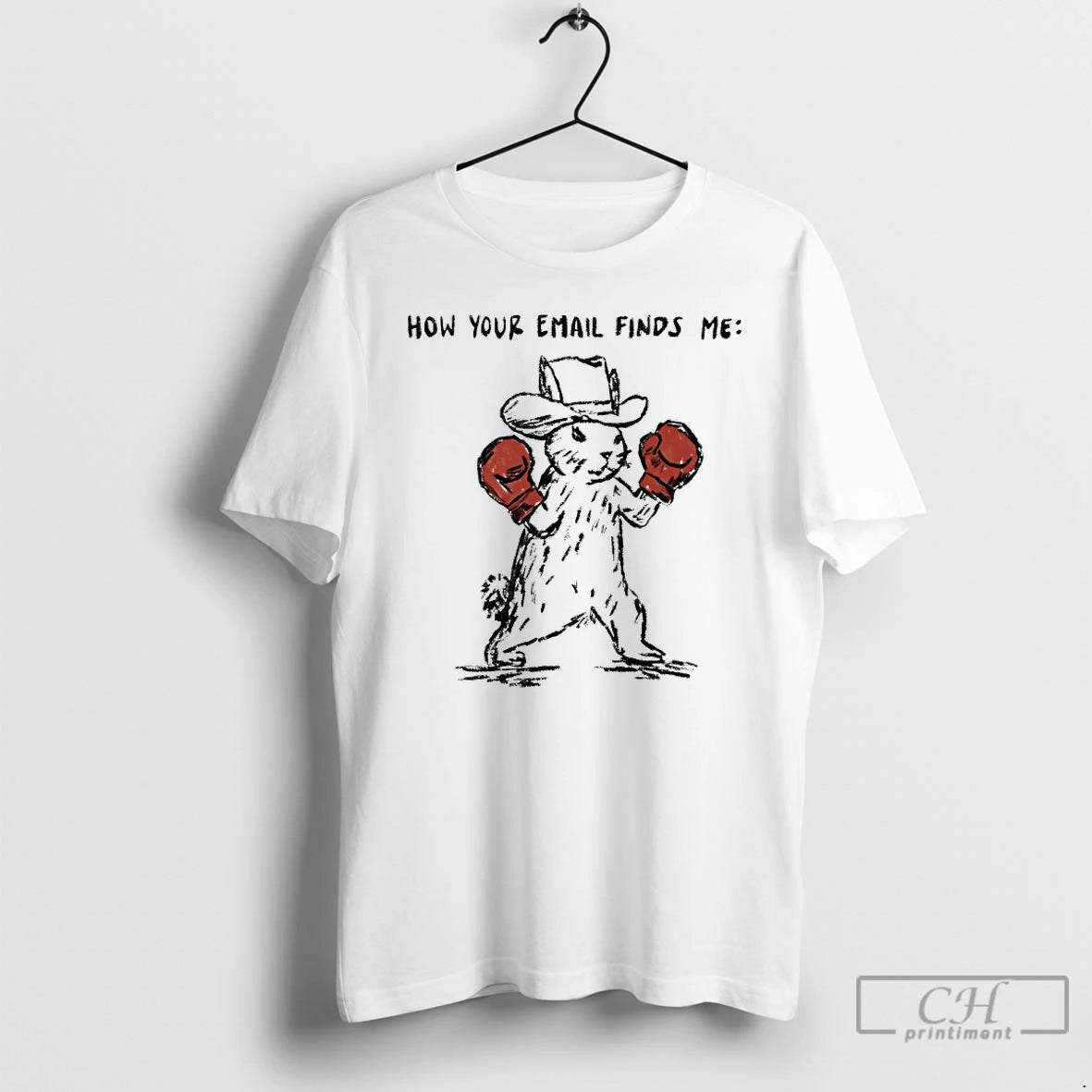 Classic Boxing Bunny Cowboy How Your Email Finds Me T-Shirts, Hoodie, Sweatshirt | InkThreadWorks.com