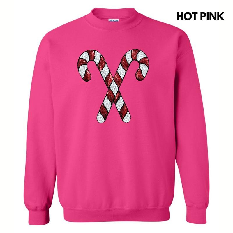 Classic Candy Cane Sequin Patch Sweatshirt