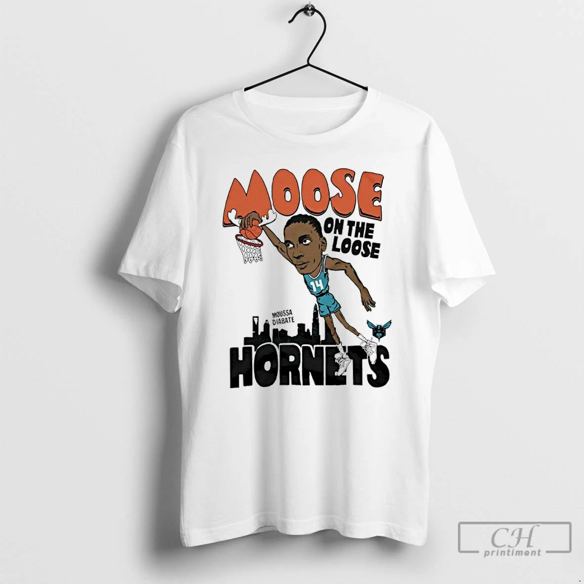 Classic Charlotte Hornets Moussa Diabate Moose On The Loose T-Shirts, Hoodie, Sweatshirt | InkThreadWorks.com