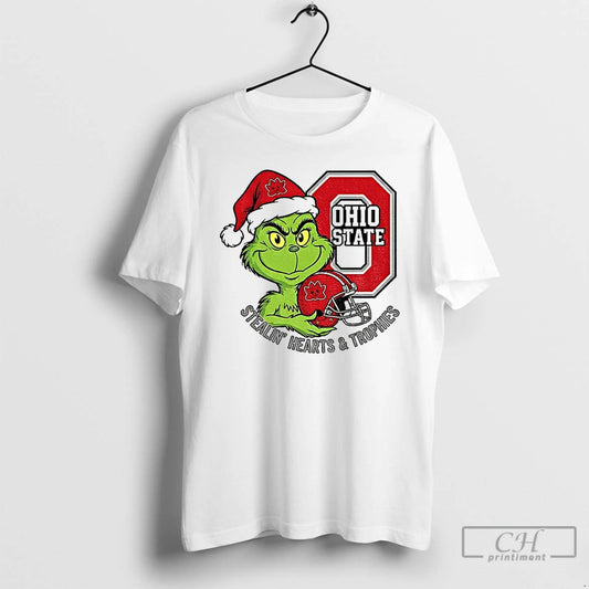Classic Christmas Grinch Inspired Ohio State Stealin Hearts Trophies T-Shirts, Hoodie, Sweatshirt | InkThreadWorks.com