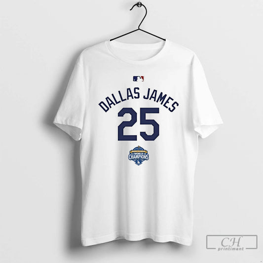 Classic Dallas James 25 Back To Back Champs World Champions T-Shirts, Hoodie, Sweatshirt | InkThreadWorks.com