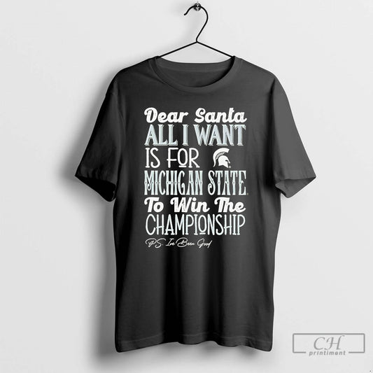 Classic Dead Santa All I Want Is For The Michigan State Spartans To Win The T-Shirts, Hoodie, Sweatshirt | InkThreadWorks.com