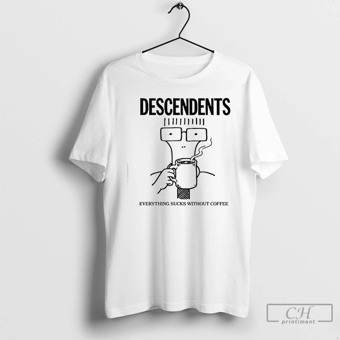 Classic Descendents Iconic 1982 Everything Sucks Without Coffee T-Shirts, Hoodie, Sweatshirt | InkThreadWorks.com