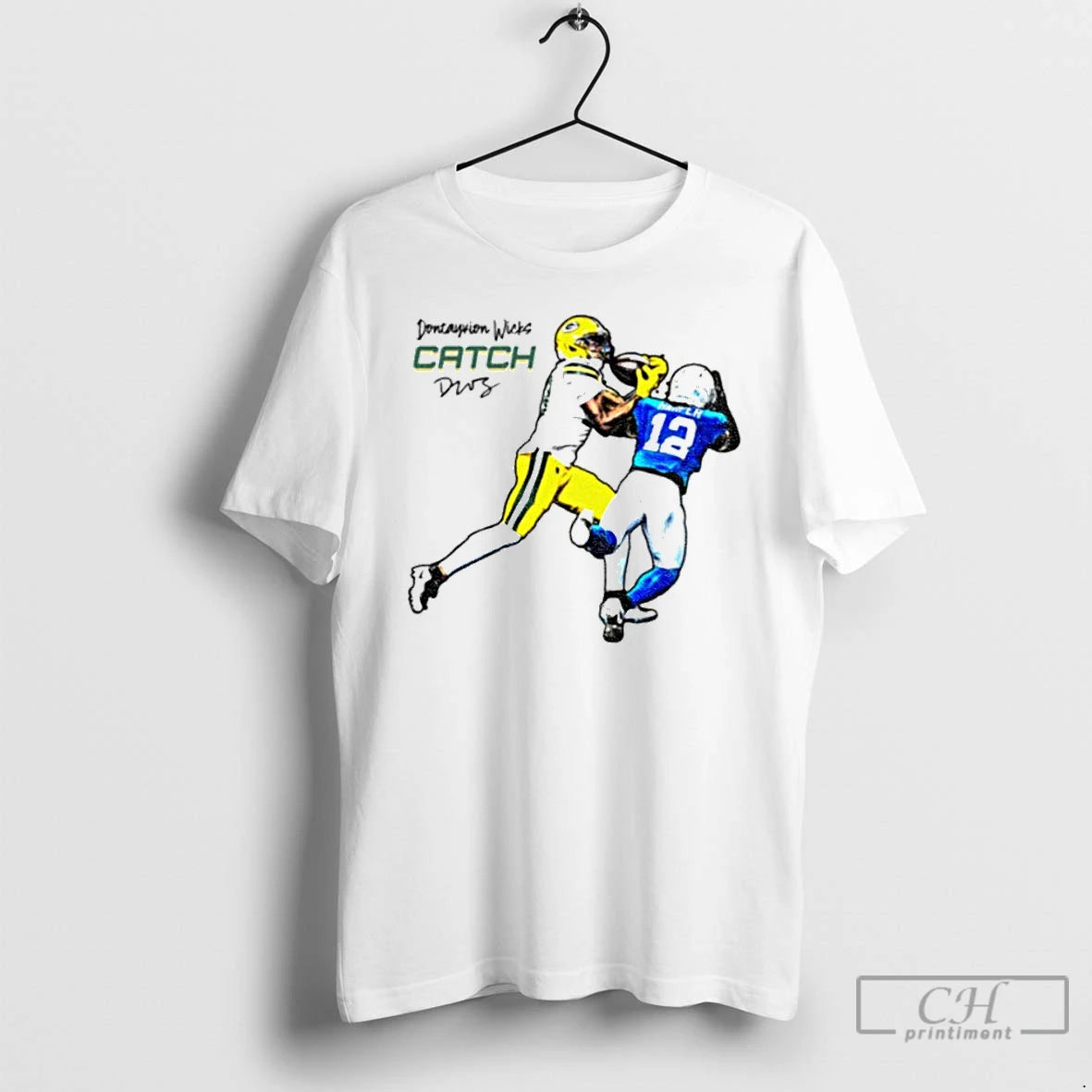 Classic Dontayvion Wicks Catch Green Bay Packers Vs Lions Detroit Signature T-Shirts, Hoodie, Sweatshirt | InkThreadWorks.com