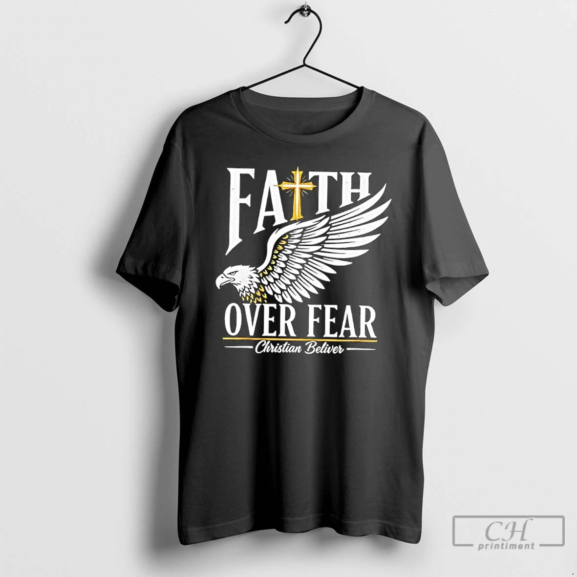 Classic Faith Over Fear Christian Believer Inspirational Graphic T-Shirts, Hoodie, Sweatshirt | InkThreadWorks.com