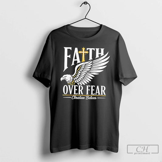 Classic Faith Over Fear Christian Believer Inspirational Graphic T-Shirts, Hoodie, Sweatshirt | InkThreadWorks.com
