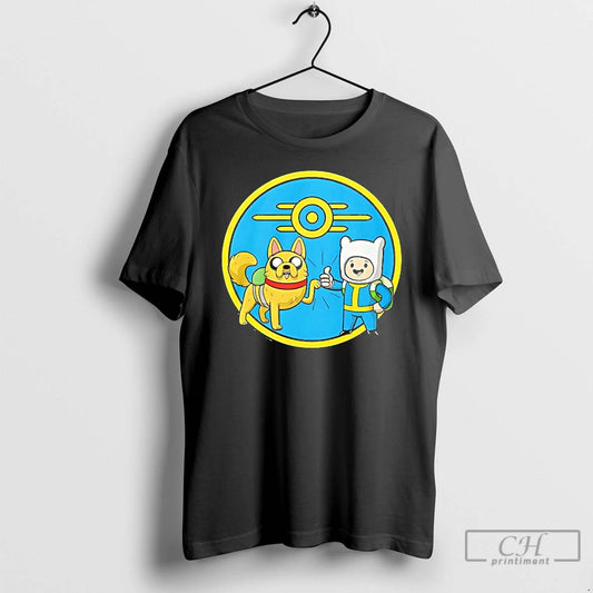 Classic Finn And Jake Fallout Adventure Time Wasteland Time Logo T-Shirts, Hoodie, Sweatshirt | InkThreadWorks.com